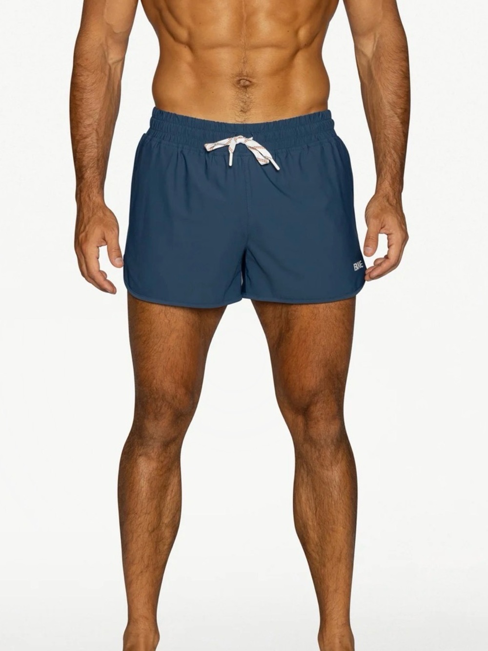 BOSS Men's Navy Swim Trunks with White Drawstring